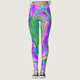 Rainbow Färg Fiesta Succulent Sedum Rosette Leggings