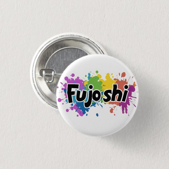 Rainbow Färg Fujoshi Slogan Knapp (Framsida & baksida)
