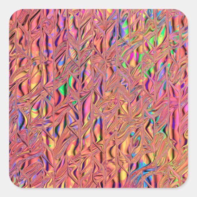 Rainbow Färg Fyrkantigt Klistermärke (Framsida)