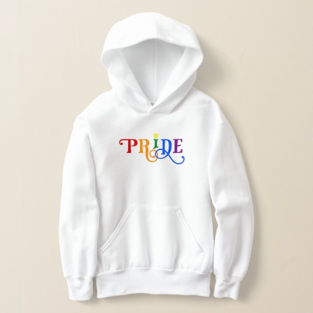 Rainbow Färg Gay pride HBT Krona Logotyp T Shirt (Laydown)
