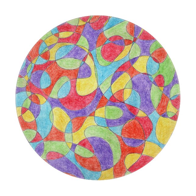 Rainbow Färg Hand plockade Crayon Doodle Mönster (Framsidan)