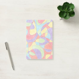 Rainbow Färg Hand plockade Crayon Doodle Mönster Post-it Block