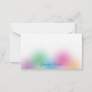 Rainbow Färg handskriven monogrammall Anteckningskort