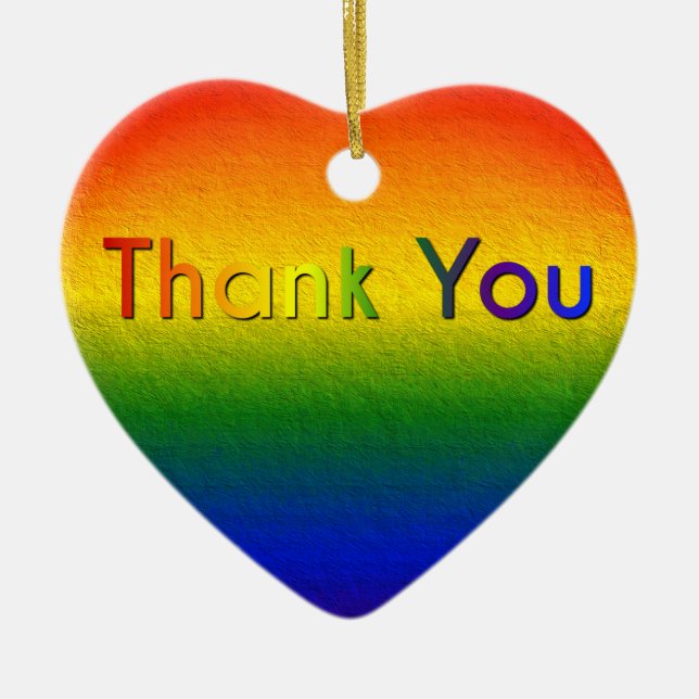 Rainbow Färg Heart Julgransprydnad Keramik (Framsidan)