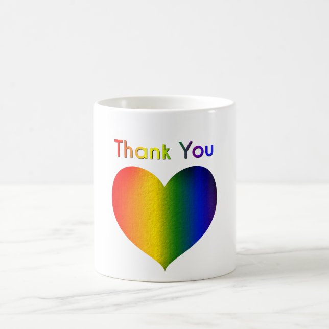 Rainbow Färg Heart Kaffemugg (Center)
