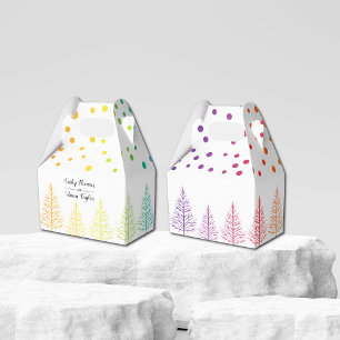 Rainbow färg konetti gay lesbisk bröllop presentaskar