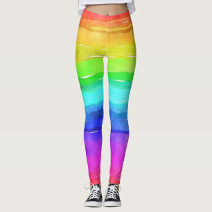 Rainbow Färg Leggings