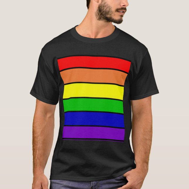 Rainbow Färg LGBT Gay/Queer Shirt T (Framsida)