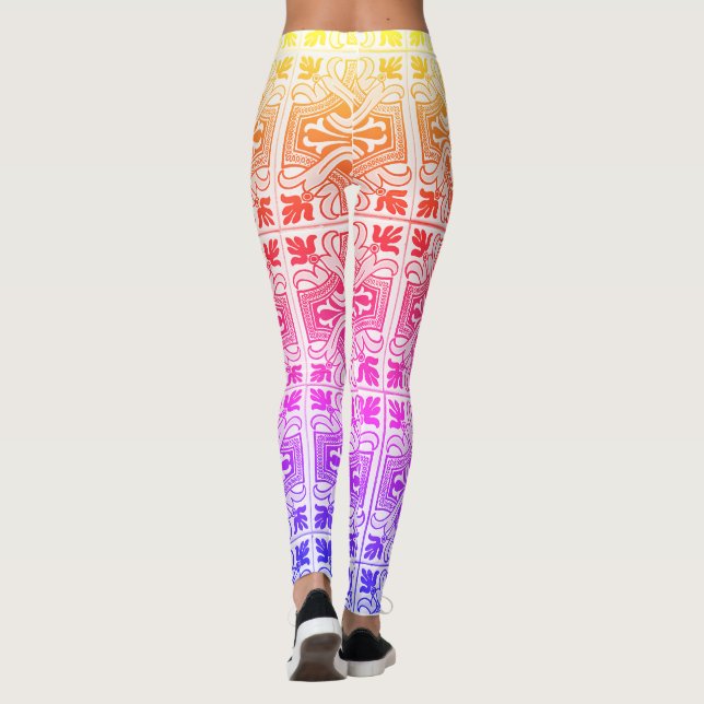 "Rainbow Färg Magic Oriental Matta Mönster" Leggings (Baksida)