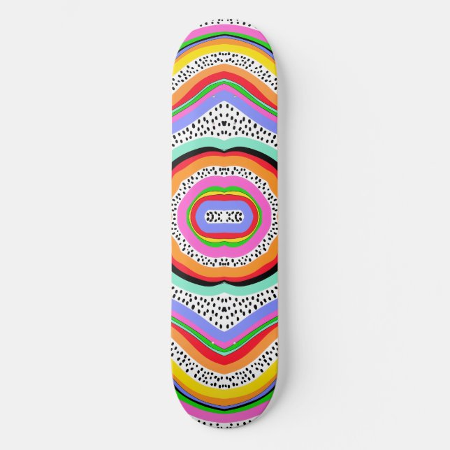 Rainbow Färg Mini Skateboard Bräda 18,5 Cm (Framsida)