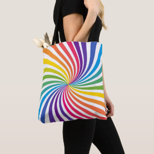 Rainbow Färg minimalism Swirl Geometric Playfull Tygkasse