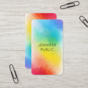 Rainbow Färg Modern Colorful Elegant Template Visitkort