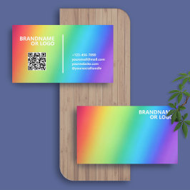Rainbow Färg | Modern QR-kod LGBT Visitkort
