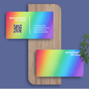 Rainbow Färg Modern QR-kod LGBT Visitkort