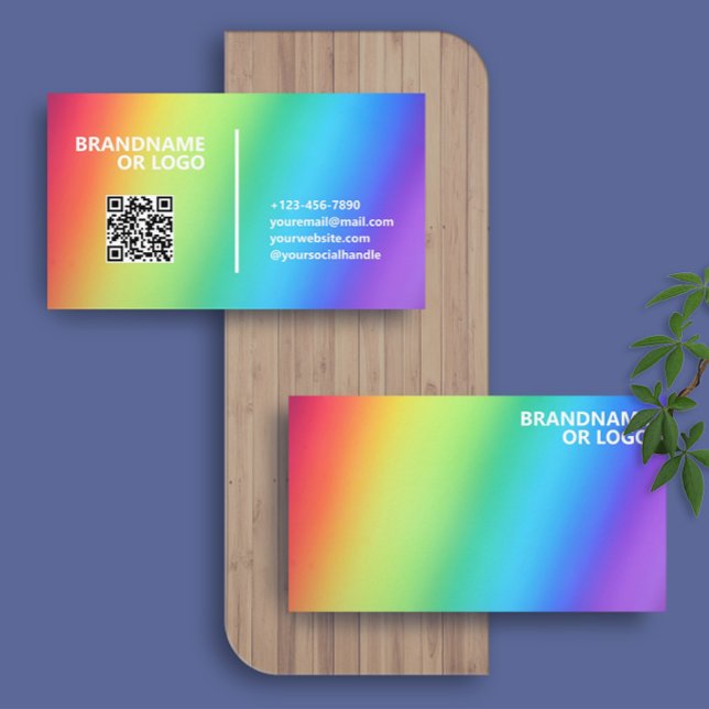 Rainbow Färg | Modern QR-kod LGBT Visitkort (Skapare uppladdad)