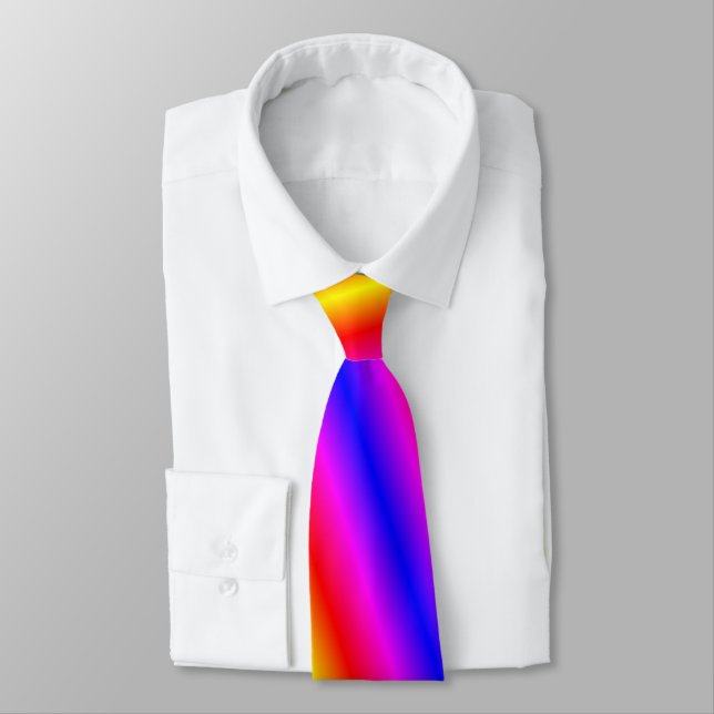 Rainbow Färg Neck Tie Slips (Bunden)