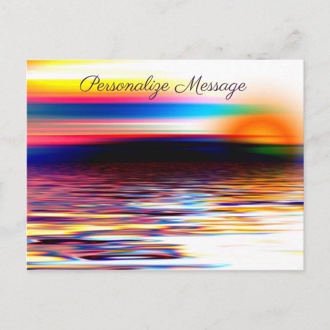 Rainbow Färg Ocean Sunrise Personalize Bild Vykort (Framsida)
