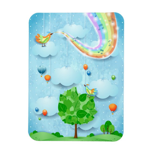 Rainbow färg och träd magnet (Vertikal)