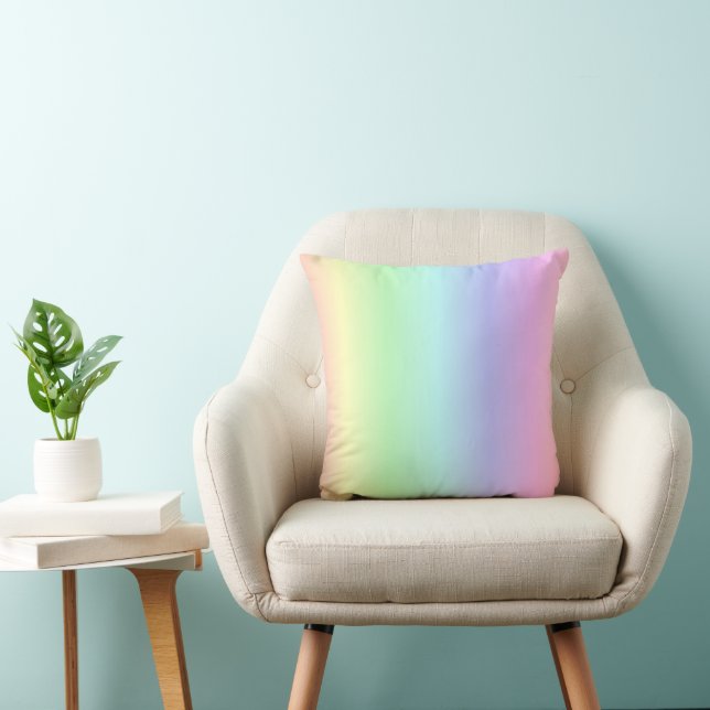 Rainbow Färg på Light Periwinkle Dekorativ kudde (Stol)