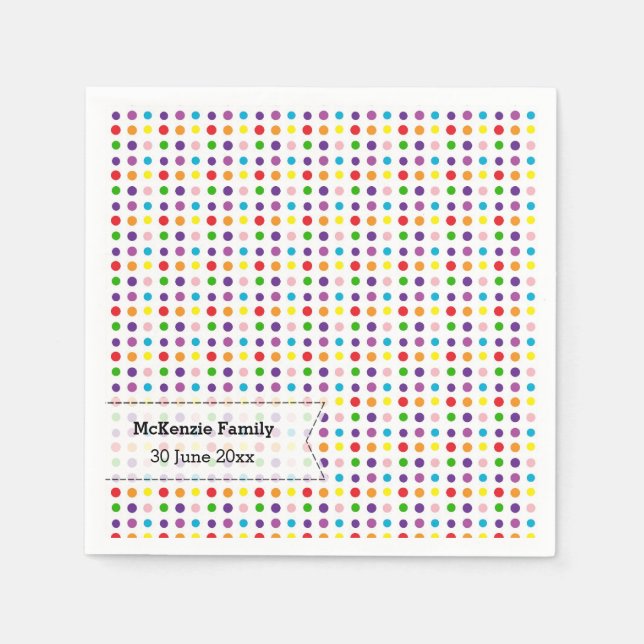 Rainbow färg pappersservett (Framsidan)