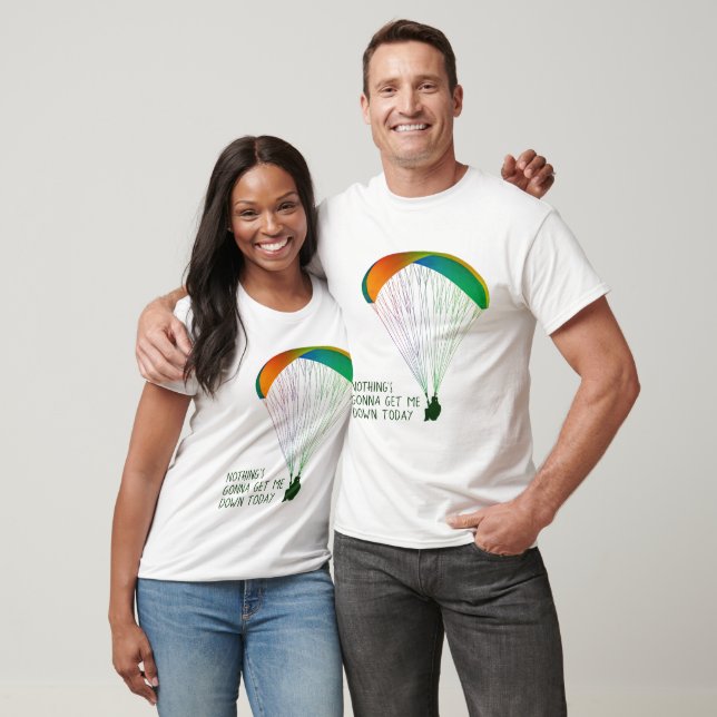Rainbow Färg Paraglider med Anpassningsbar Slogan T Shirt (Unisex)