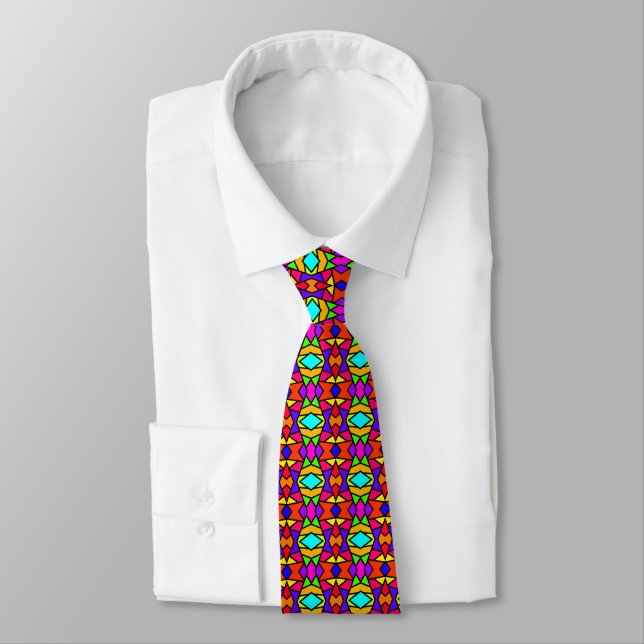 Rainbow Färg Patchwork Geometric Repeat Mönster Slips (Bunden)