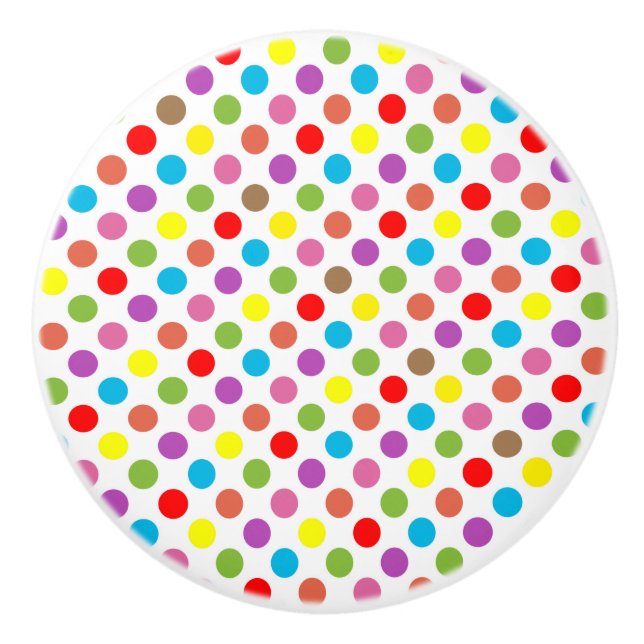 Rainbow färg polka dots mönster knopp (Framsidan)