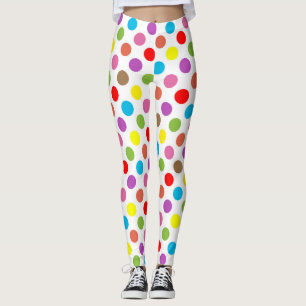 Rainbow färg polka dots mönster leggings