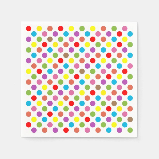 Rainbow färg polka dots mönster pappersservett (Framsidan)