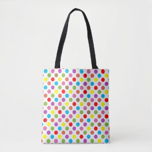 Rainbow färg polka dots mönster tygkasse