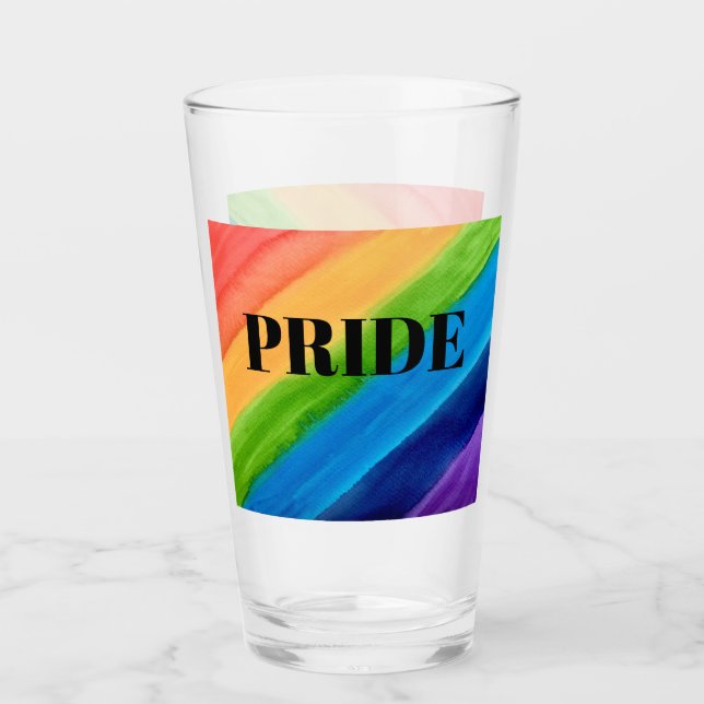 Rainbow Färg Pride Glass Kopp (Framsida)