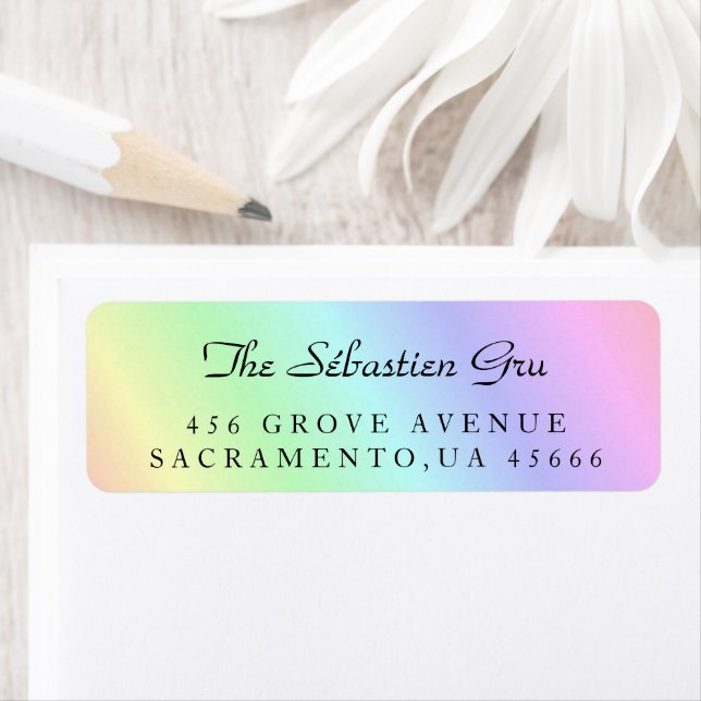 Rainbow Färg Returadress Etikett (Insitu)