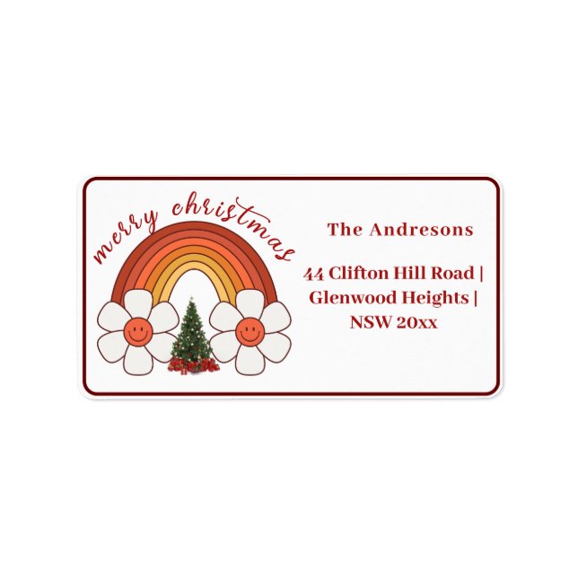 Rainbow Färg Return-adressetikett Adressetikett (Framsidan)