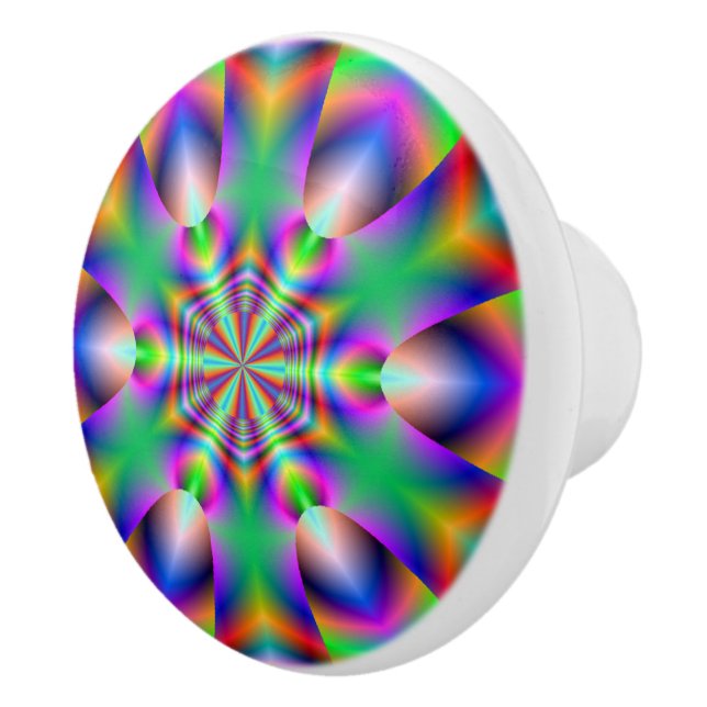 Rainbow Färg Ringar Fractal Knob Knopp (Höger)