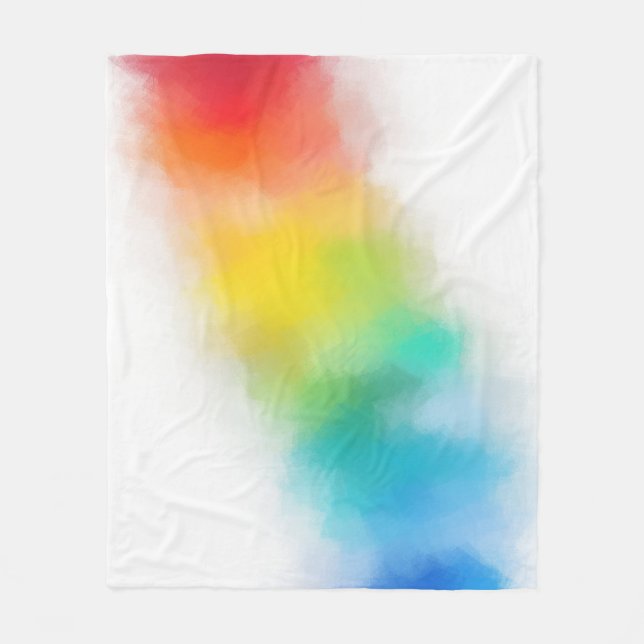 Rainbow Färg Rosa Red Blue Lila Gult Grönt Fleecefilt (Framsidan)