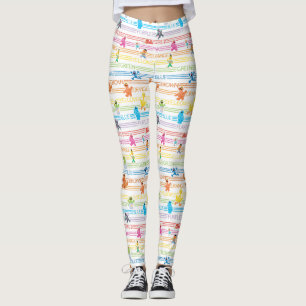 Rainbow Färg Sesame Pals Mönster Leggings