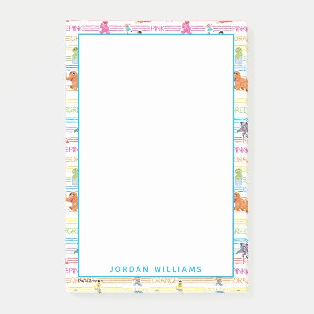 Rainbow Färg Sesame Pals Mönster Post-it Block (Framsida)