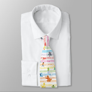 Rainbow Färg Sesame Pals Mönster Slips