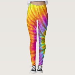 Rainbow färg spiral mönster leggings