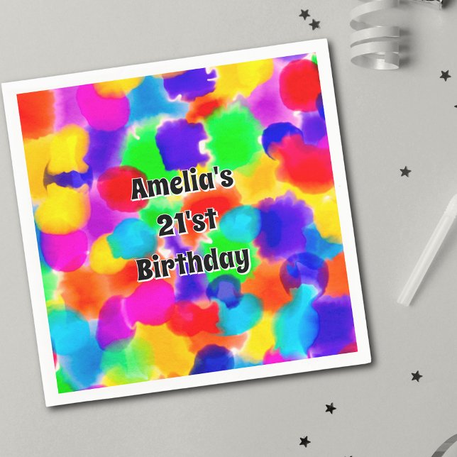 Rainbow Färg Stänk Personlig Pappersservett (Skapare uppladdad)