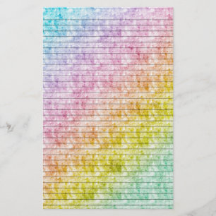 Rainbow Färg Stationery med Linjer som tillval Brevpapper