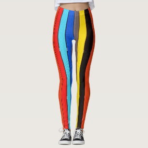 Rainbow Färg Stripe Leggings