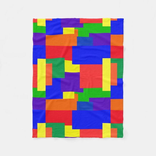Rainbow Färg Struktur Abstrakt Fleece Blanket (Framsidan)