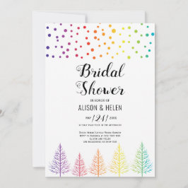 Rainbow färg träd, lesbisk möhippa inbjudningar