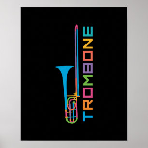 Rainbow Färg Trombone Poster