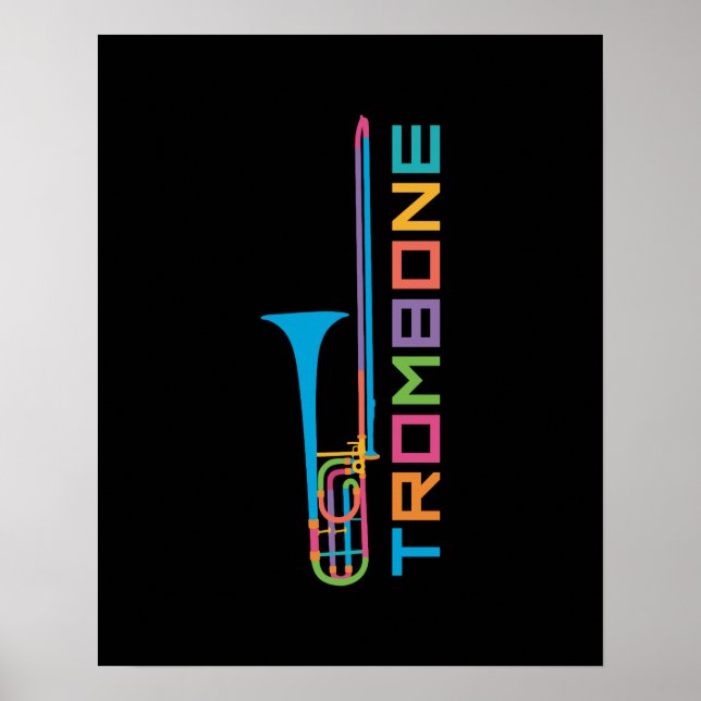 Rainbow Färg Trombone Poster (Framsidan)