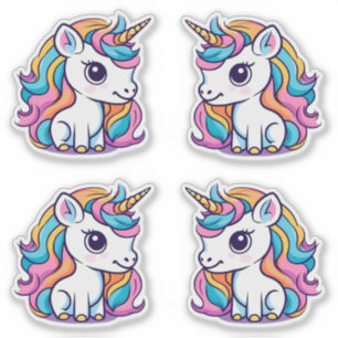 Rainbow Färg Unicorn Anpassningsbar-cut Vinyl Stic Klistermärken