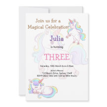 Rainbow färg Unicorn flicka födelsedag