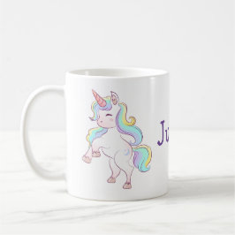 Rainbow färg Unicorn-flicka Kaffemugg