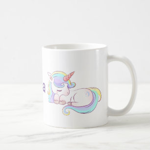 Rainbow färg Unicorn-flicka Kaffemugg